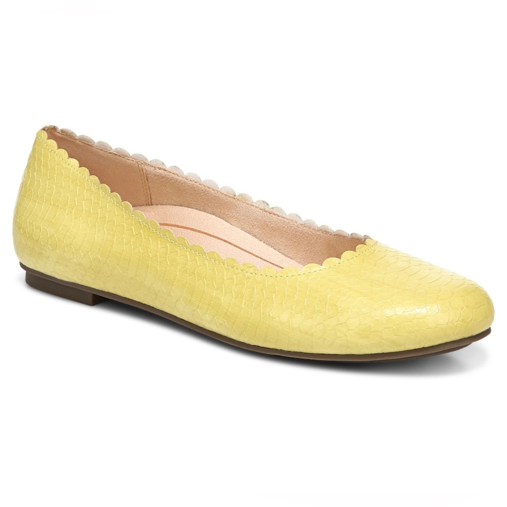 VIONIC Women's Julieta Ballet Flat Loafers Yellow Size 10